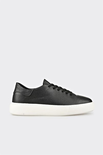 Black Leather Men's Casual Shoes