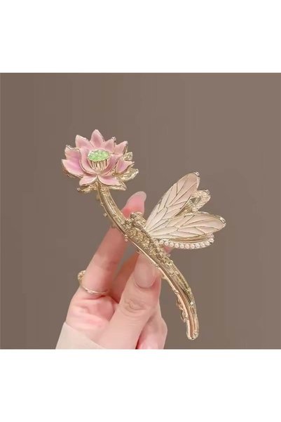 Water Lily and Dragonfly Figured Latch Buckle