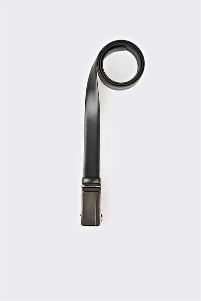 Black Leather Men's Belt