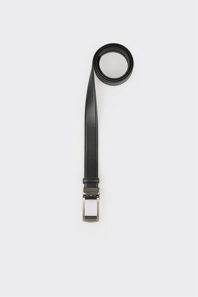 Black Leather Men's Belt