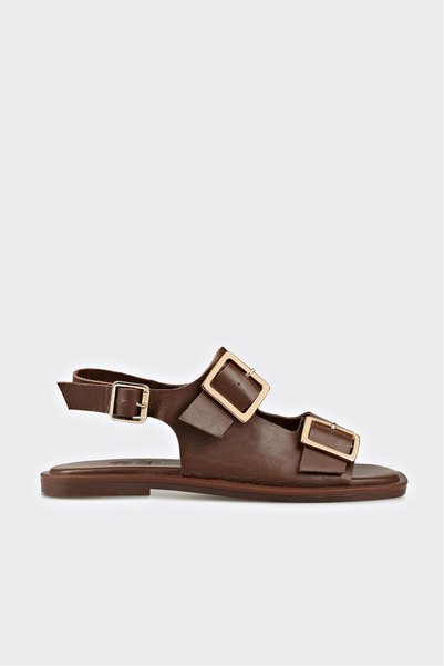 Brown Leather Women's Sandals