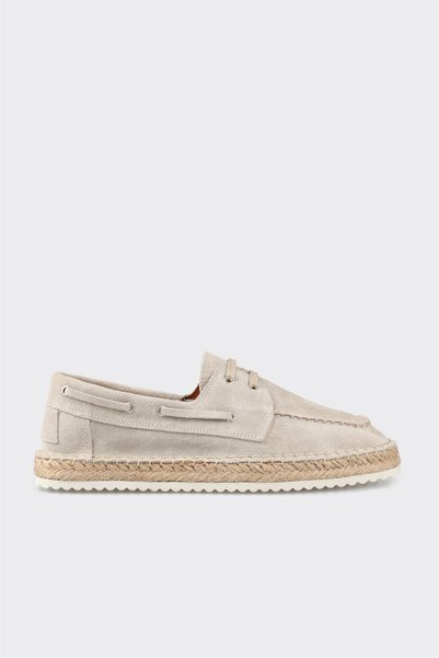 Beige Leather Men's Casual Shoes