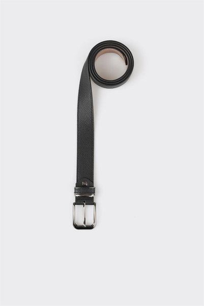 Black Leather Men's Belt