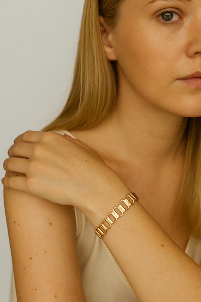 Women's Wide Gold Bracelet