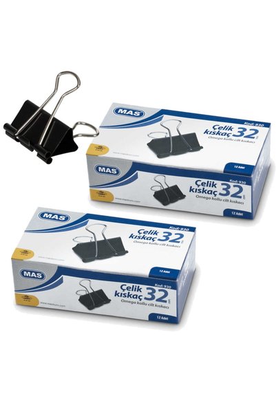 Steel Clamp 32mm Black 12Pcs (2 Packs)