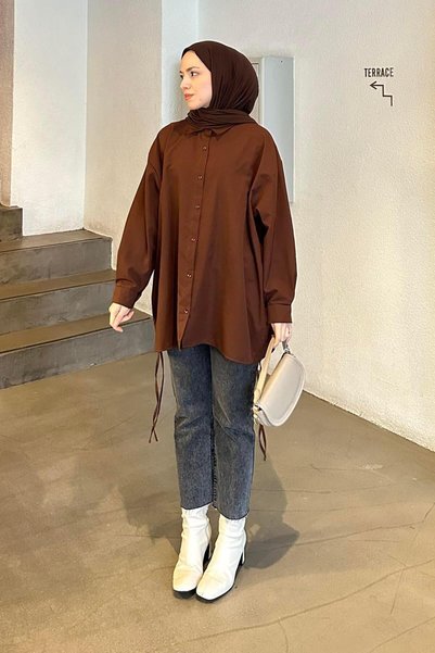 Oversize Shirt Bitter Brown