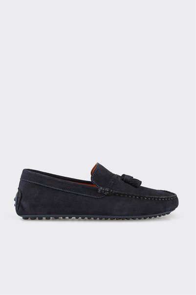Navy Blue Leather Men's Casual Shoes