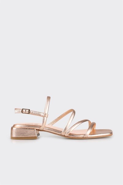 Rose Leather Women's Heeled Sandals