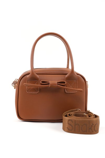 Taba Shk217 Faux Leather with Bow, Single Compartment, Zippered, Column Strap, Hand, Arm and Shoulder Bag