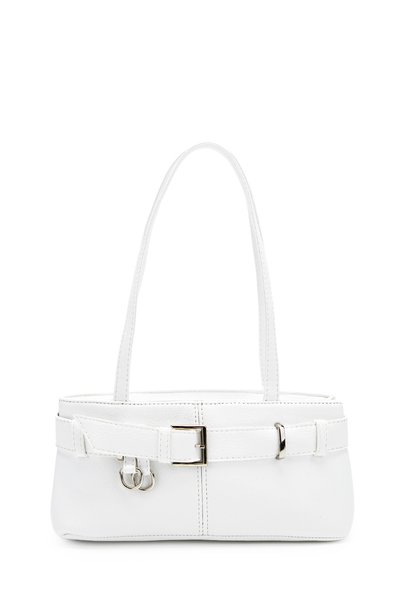 Women's Shoulder Bag Birdy White with Belt Detail