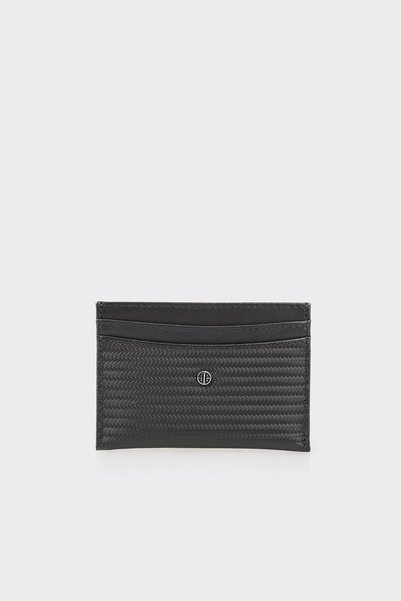 Black Leather Men's Card Holder