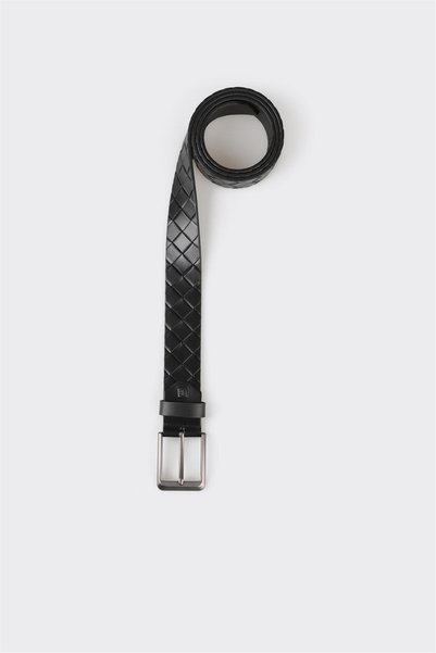 Black Leather Men's Belt