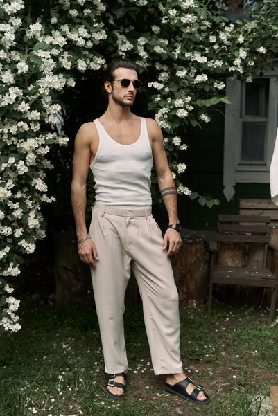 Ales Beige Men's Trousers
