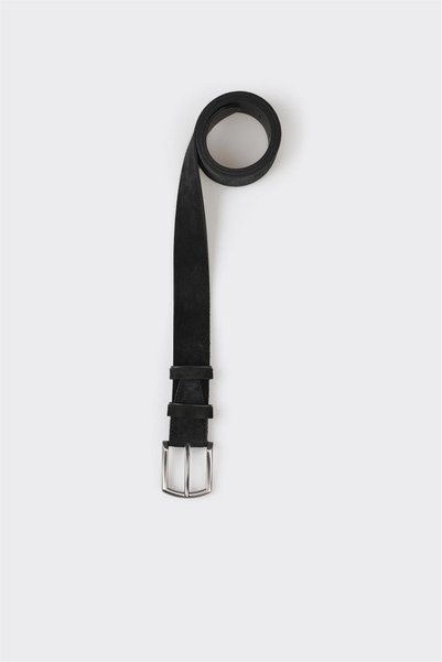 Black Leather Men's Belt