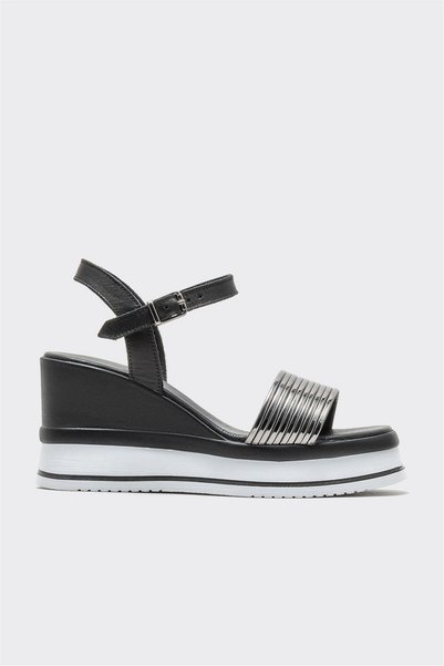 Black Women's Wedge Heel Sandals