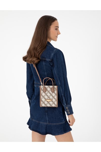 Beige Crossbody Women's Shoulder Bag 05Po25Y332