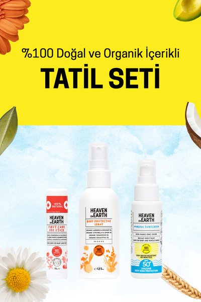 Празничен сет 100% природна органска минерална крема за сончање 50 Spf, SOS стик, заштитен спреј за тело