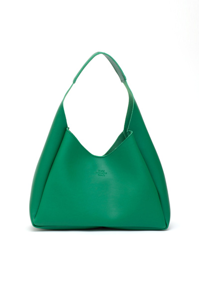 Grass Green Shk19 Faux Leather, Snap Closure, Single Compartment, Zippered Makeup Bag, Hand, Arm, and Shoulder Bag