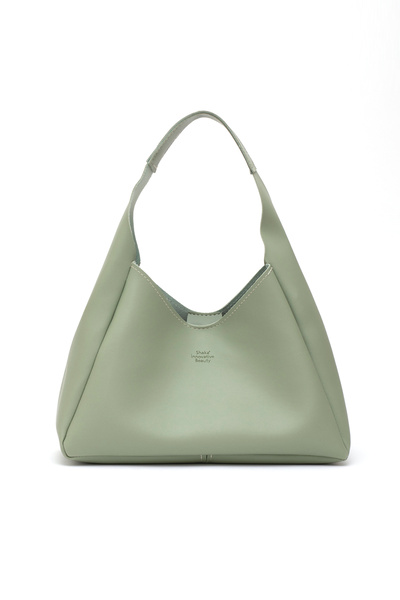 Mint Green Shk19 Faux Leather, Snap Closure, Single Compartment, Zippered Makeup Bag, Hand, Arm and Shoulder Bag
