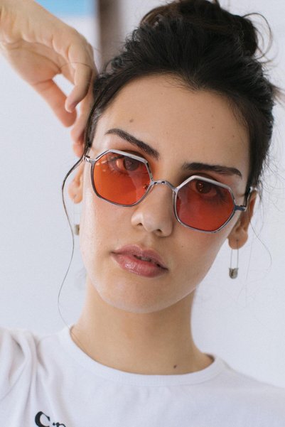 Asmund Silver Orange Sunglasses