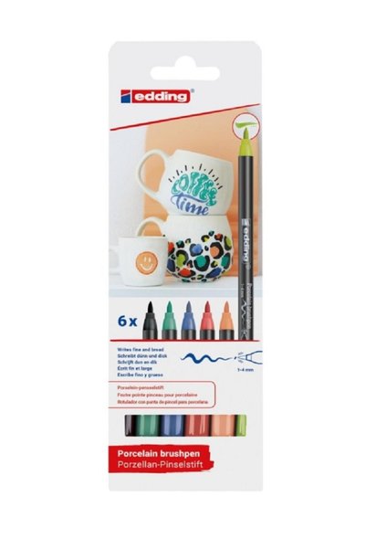 4200 Bright-Vibrant Colors Set of 6 Porcelain Pens