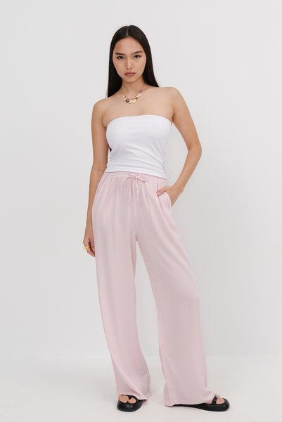 Front Tie Wide Leg Trousers Pn16791-J10