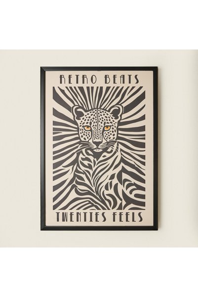 Deco Leopard Table - White / Black - 50X70 cm