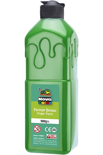 Зелена боја за прсти Nova Color 500 ml - лесно се брише