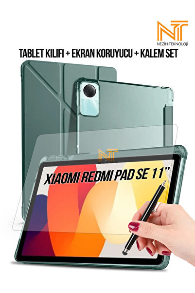 Xiaomi Redmi Pad Se 11 компатибилна паметна футрола со отвор за пенкало + заштитник на екран + пенкало на допир