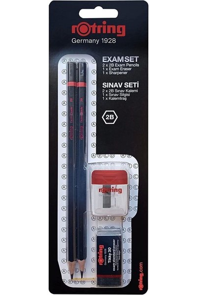 4 Piece Exam Set - Exam Pen, Eraser, Pencil Sharpener