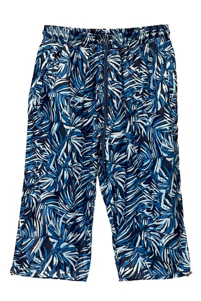 Uv Protection Men's Pool Sea Long Capri Shorts Swimwear K104 Navy Blue03