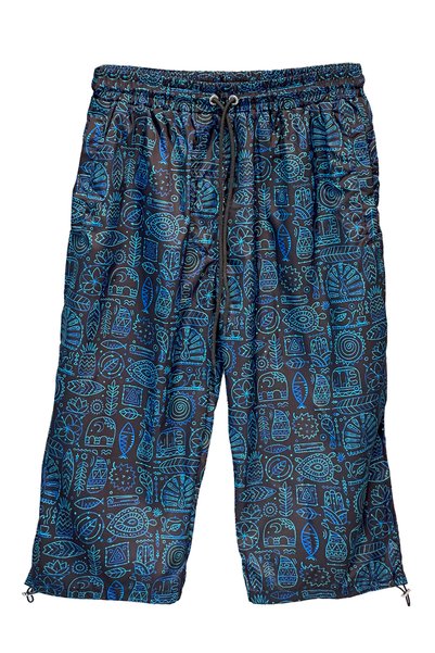 Men's Pool Sea Long Capri Shorts Swimwear K105 Dark Navy Blue