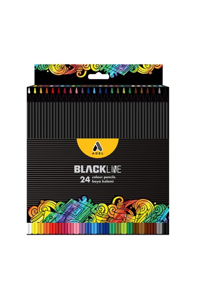 Blackline 24-Piece Dry Crayons, Bright Colors, Durable Tips, Ergonomic Design