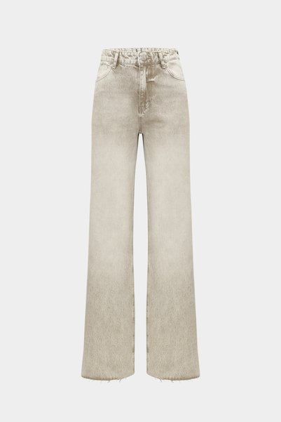 High Waist Wide Leg Snow Wash Wide Leg Seamless Jeans