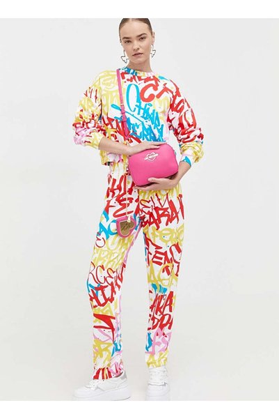 Crew Neck Patterned Multicolor Women's Sweatshirt 75Cbik02
