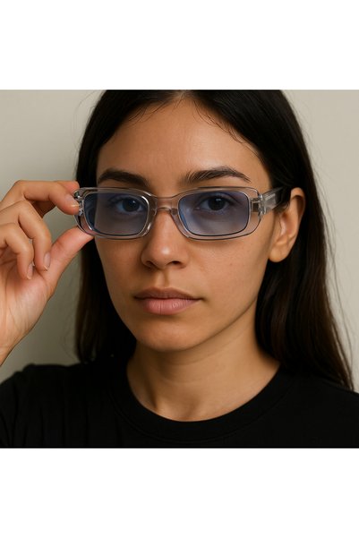 Women's Blue Transparent Sunglasses