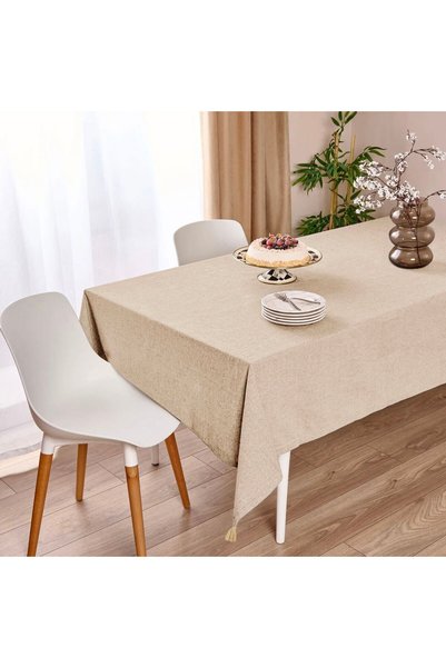 Soft Pallium Tufted Tablecloth - Beige - 150X220 cm