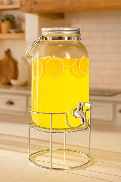 Bambum Crystal стаклен диспензер со метален држач 3.5L