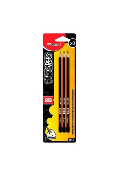 Black Peps 2b Pencil 3 Pack850012