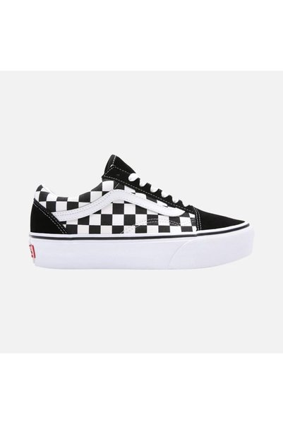 Women's Linen Shoes Vn0a3b3uhrk1 Ua Old Skool Platform (checkerboard) Black/tr Wht