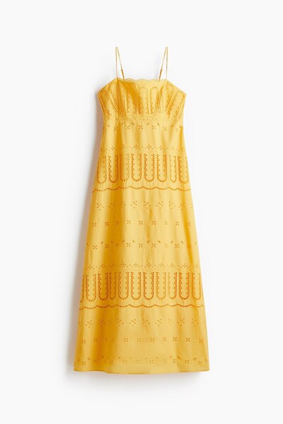 Embroidery Embroidered and Strap Dress