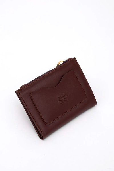 Claret Red Shk70 Faux Leather Wallet with Front Pocket, Coin and Paper Money Compartment, Card Holder and Snap Closure