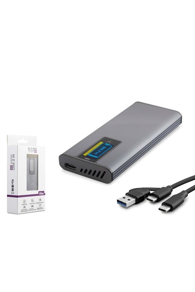 HDX1780 M.2 NVMe надворешно куќиште за SSD USB Type-C 10 Gbps RGB сиво