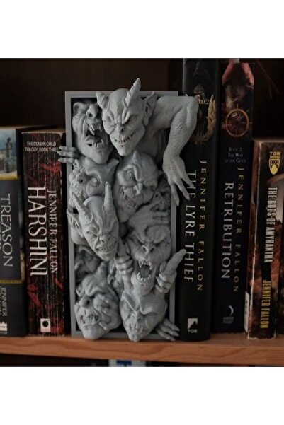 3D додаток за полица за книги, држач за книги од природен камен, декоративен BOOK NOOK, 3D декор