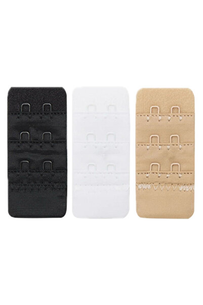 Продолжеток за женски градник со 2 куки бела црна боја на кожа сет од 3