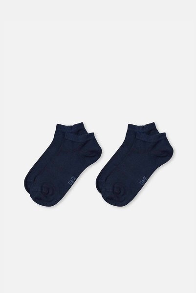 Navy Blue Men's Bamboo Booties Socks 2-Pack