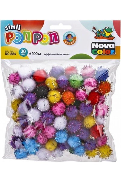 Pompom Glitter 20 mm Mixed Color Glitter 100pcs (nc-884)