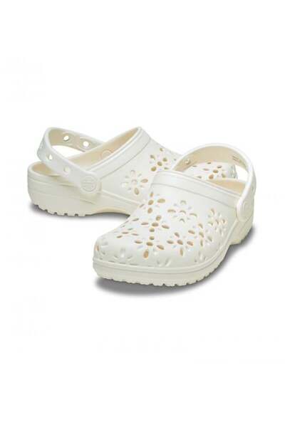 Classic Floral Cut Out Clog Baby Slippers 210944-0Wv Chalk