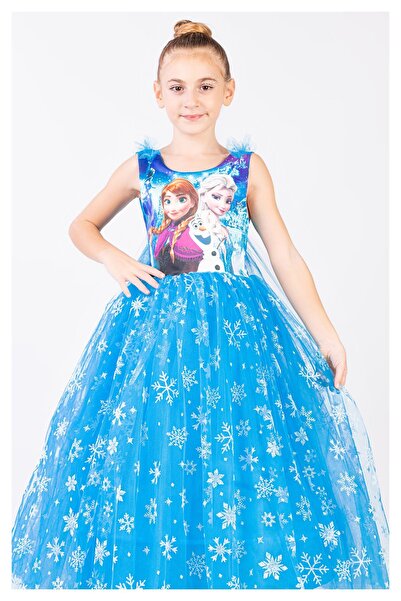 Костим на Елза од Frozen за девојчиња, роденденски фустан за забава 3-10 години