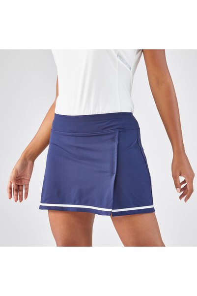 Kuikma Women's Tennis Skirt - Navy Blue Shorts Skirt - Dry 500